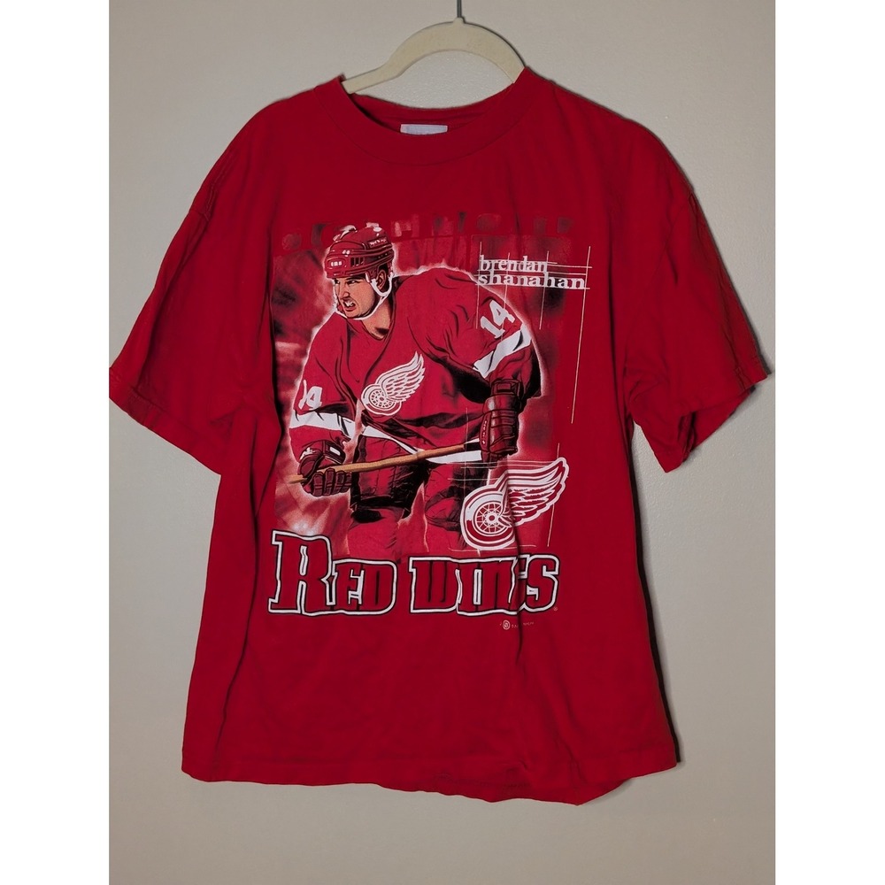 Vintage Brendan Shanahan Detroit Red Wings T-Shirt‎ Joy Athletic Red Mens Large